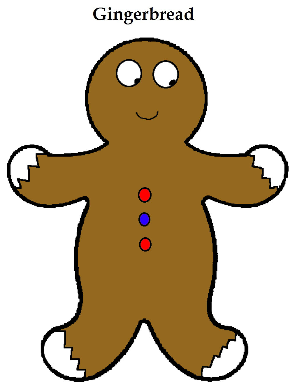 Free Gingerbread Christmas Doorknob Hangers For Kids in Sunday School or Children's Church By Church House Collection- Printable Cutout Template Gingerbread Man 